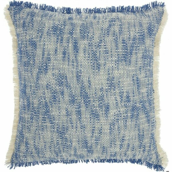 Homeroots 20 x 20 in. Blue & Ivory Abstract Pattern Throw Pillow 386319